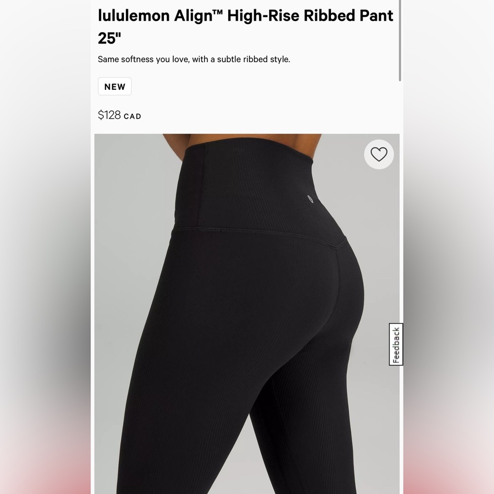 lululemon Align™ High-Rise Ribbed Pant 25"
